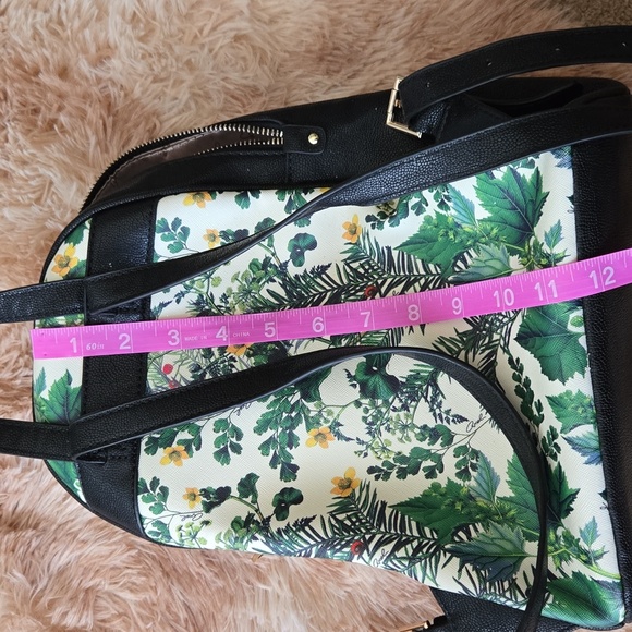 Axel mini back pack,Multicolor & brown leather weave on lower front. Floralprint - Picture 6 of 6